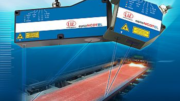 Blue-laser triangulation sensor measures hot metals