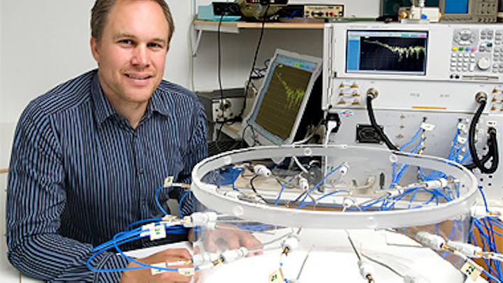 Andreas Fhager, associate professor of biomedical electromagnetics at Chalmers University of Technology, has developed a microwave tomography system that can detect breast cancer
