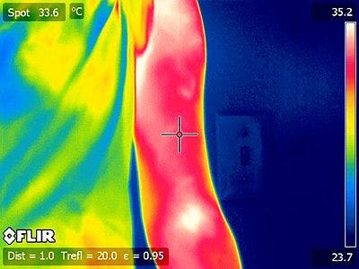 Scientists from Loma Linda and Asuza Pacific Universities have employed thermal imaging to help in quantifying muscle soreness. (Source: The Journal of Visualized Experiments)