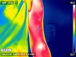 Scientists from Loma Linda and Asuza Pacific Universities have employed thermal imaging to help in quantifying muscle soreness. (Source: The Journal of Visualized Experiments)