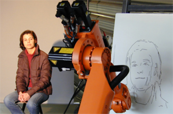 An industrial robot has been transformed into an artist capable of producing an authentic rendering of a person’s face.