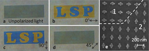 Color filter created with nano-antennas