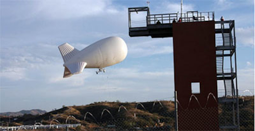 Aerostat patrols the border
