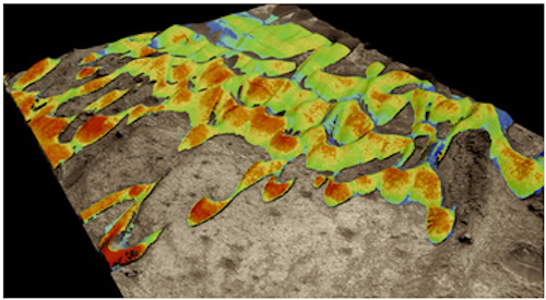 Image processing software measures movement of Martian sand