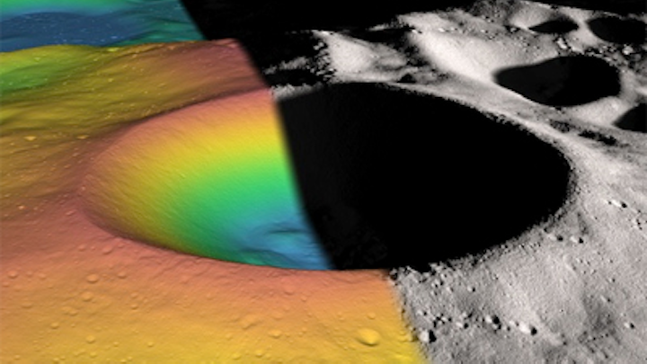LOLA finds ice in lunar crater