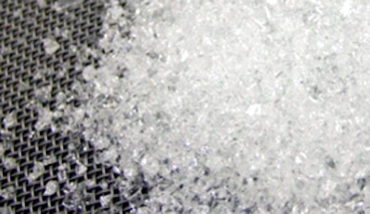 Glass powder sorted by vision system
