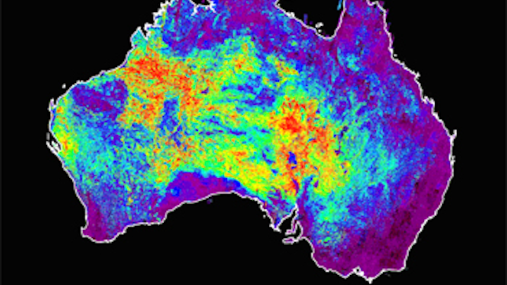 Mineral maps created from satellite imaging data