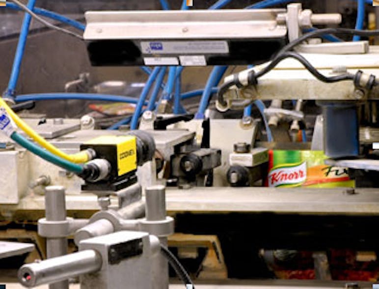 Cognex system checks seams of Knorr food sachets for defects