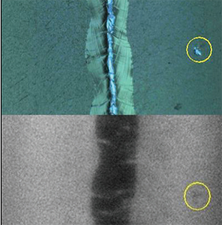 Vision robot inspects accelerator cavities