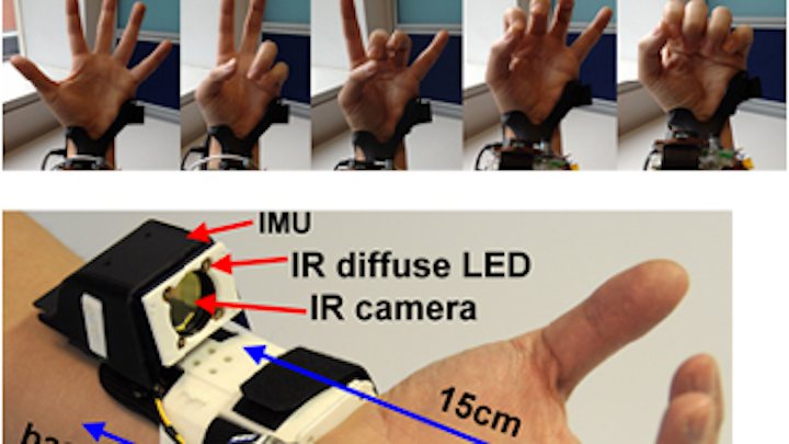 Sensor tracks 3-D movement of the hand