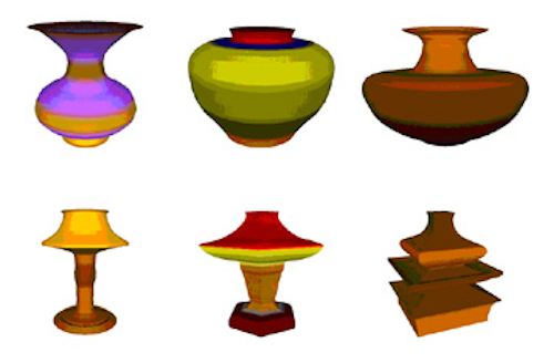 3-D virtual objects created by hand