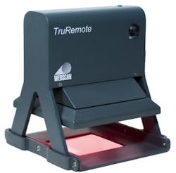 Webscan's handheld reader verifies large barcodes Webscan's handheld reader verifies large barcodes