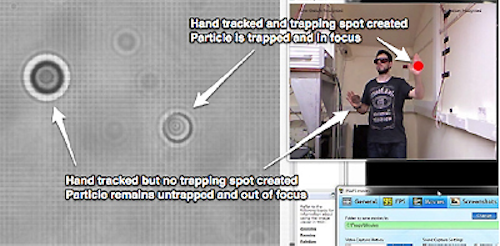 Xbox Kinect controls laser tweezers