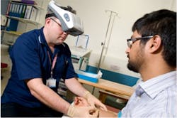 Infra-red system shows up veins Infra-red system shows up veins