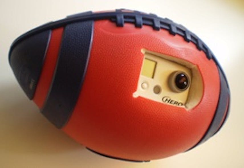 Researchers from Carnegie Mellon University and the University of Electro-Communications have shown that a camera embedded in the side of a rubber-sheathed plastic foam football can record video while the ball is in flight, along with developing a computer algorithm that converts the raw video into a stable, wide-angle view.