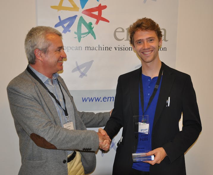 Pictured: 2014 Young Professional award winner Jakob Engel with Toni Ventura, EMVA president Visit the EMVA website.