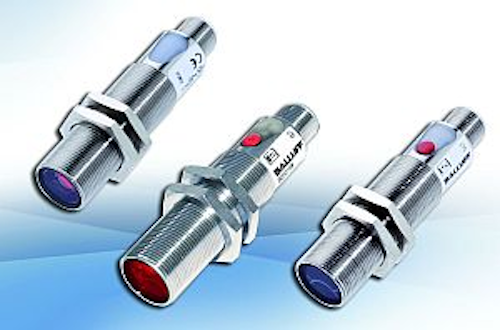 Balluff photoelectric sensors available in red light and infrared versions