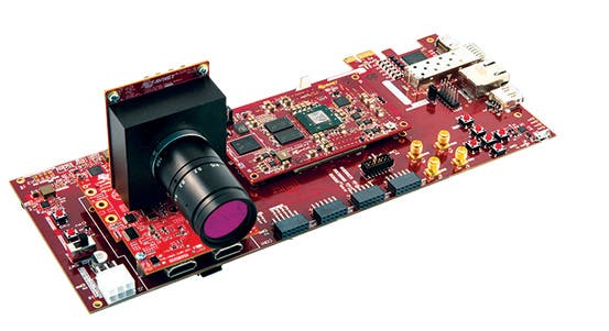 Figure 4: To aid developers in integrating all these different kinds of processor/FPGA combinations into vision products, company&rsquo;s such as Avnet Silica offer camera development kits. These include the Picozed embedded vision kit that is based on the Xilinx Zynq-7000 SoC.