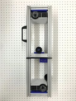 Figure 1: Two ML750ST projectors combine with a machine vision camera to create a scanner capable of acting as a 3D structured light system. Figure 1: Two ML750ST projectors combine with a machine vision camera to create a scanner capable of acting as a 3D structured light system.