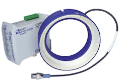 Figure 5: Pictured with the 4ZMD LED driver, the RM140-4Z mini-ring light is a quadrant light in which each individual zone can be controlled independently of each other.