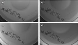 Figure 3. Four images of an object differ when the illumination source has light emanating from the top (a), right side (b), left side (c), and bottom (d). Figure 3. Four images of an object differ when the illumination source has light emanating from the top (a), right side (b), left side (c), and bottom (d).