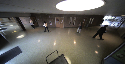 Figure 1: A 5 MPixel camera with a Theia SY125M lens captured an image of a hexagonal hallway ring.