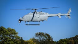 The MQ-8C Fire Scout unmanned helicopter. The MQ-8C Fire Scout unmanned helicopter.