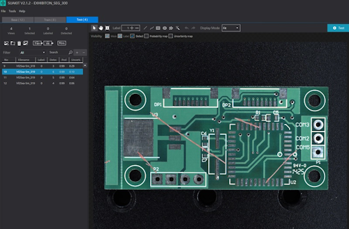 Allied Vision's Manta camera and SUALAB's SuaKIT deep learning software combine for the inspection of a printed circuit board.