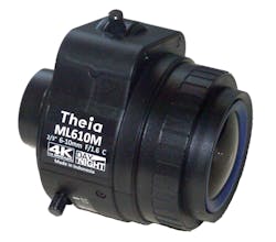 Figure 4: A varifocal C-Mount lens with 6 to 10 mm focal range, the ML610M lens from Theia Technologies is capable of transmission in the 450 to 950 nm range.