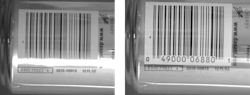 Figure 3: The printed number under the barcode is not readable in the left-hand image but is clear in the right image using crossed polarizing filters. Figure 3: The printed number under the barcode is not readable in the left-hand image but is clear in the right image using crossed polarizing filters.