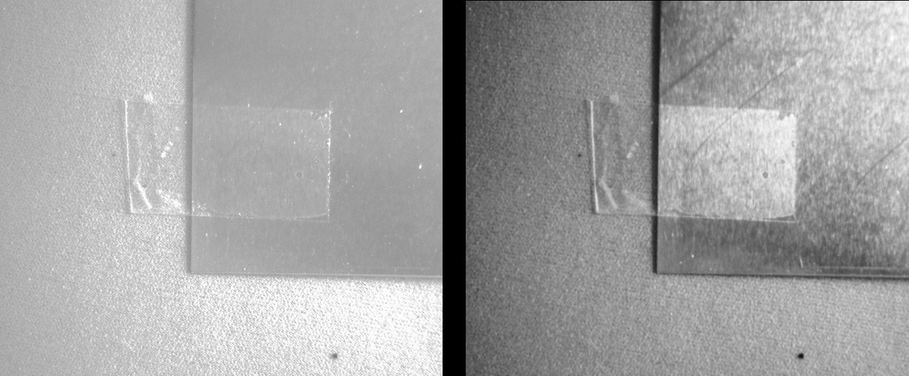 Figure 5: Tape on a metal surface can be made to stand out using polarized light.