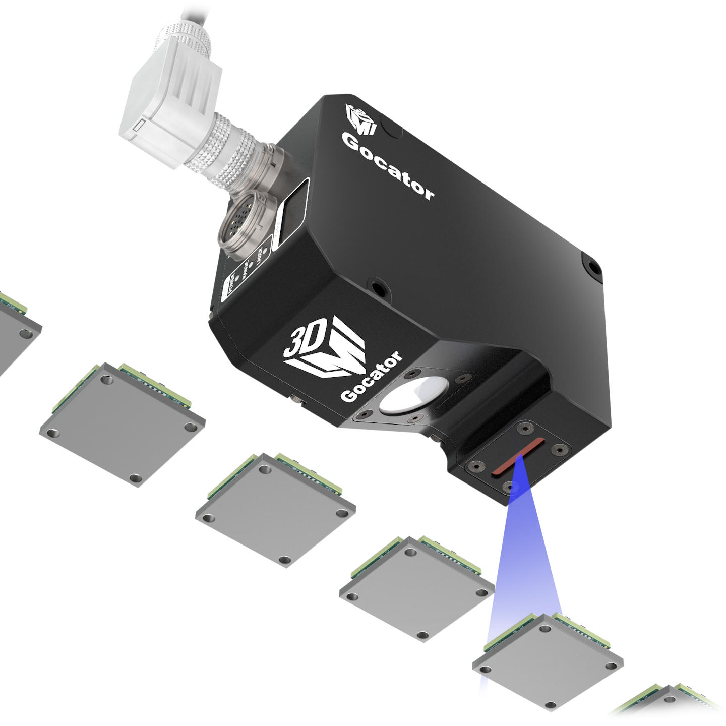 Figure 4: Gocator 2500 3D laser profilers from LMI Technologies offer scanning, measurement, and control of a single profile (one image line) all onboard the sensor, at 10 kHz.