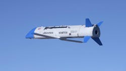The Dynetics X-61A Gremlins Air Vehicle in flight. The Dynetics X-61A Gremlins Air Vehicle in flight.