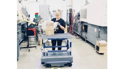 The MiR200 robot loops around Metro Plastic&rsquo;s factory floor every 10 minutes, allowing operators to load finished products as soon as they fill a box. This has eliminated clutter and traffic on the floor, reduced the risk of injuries associated with forklift driving, and improved the efficiency of the company&rsquo;s quality inspections and overall operations.