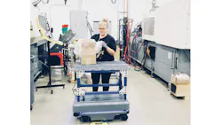 The MiR200 robot loops around Metro Plastic’s factory floor every 10 minutes, allowing operators to load finished products as soon as they fill a box. This has eliminated clutter and traffic on the floor, reduced the risk of injuries associated with forklift driving, and improved the efficiency of the company’s quality inspections and overall operations.
