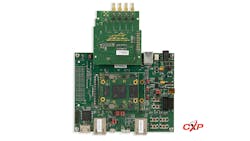 Figure 1: Featuring a 4-lane CoaXPress FPGA mezzanine card (FMC), the machine vision development kit (MVDK) from Euresys includes either a Macom or Microchip physical layer chip (PHY), CoaXPress connectors, and the CXP IP Core as a working reference design. Figure 1: Featuring a 4-lane CoaXPress FPGA mezzanine card (FMC), the machine vision development kit (MVDK) from Euresys includes either a Macom or Microchip physical layer chip (PHY), CoaXPress connectors, and the CXP IP Core as a working reference design.