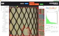 Figure 4: Cognex ViDi identifies defects in an air filter mesh using deep learning.