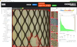 Figure 4: Cognex ViDi identifies defects in an air filter mesh using deep learning. Figure 4: Cognex ViDi identifies defects in an air filter mesh using deep learning.
