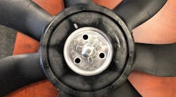 Software locates the plastic cooling fan hub to set the search region for the OCR tool, which moves the region part-to-part, making the search more repeatable. Software locates the plastic cooling fan hub to set the search region for the OCR tool, which moves the region part-to-part, making the search more repeatable.