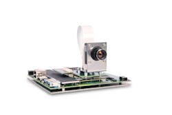 Figure 3: Basler’s dart BCON for MIPI development kit consists of a camera module, Snapdragon processing board, and additional accessories such as lens and cable. Figure 3: Basler’s dart BCON for MIPI development kit consists of a camera module, Snapdragon processing board, and additional accessories such as lens and cable.