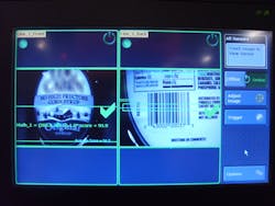 Figure 2: Using a Cognex VisionView HMI, the operator can see the camera view for each inspection within the program. Figure 2: Using a Cognex VisionView HMI, the operator can see the camera view for each inspection within the program.