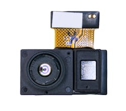 Figure 2: In collaboration with Infineon, pmdtechnologies develops CMOS 3D ToF sensors ranging from just one 3D pixel to 640 x 480 3D pixels, the latter of which is shown here in a camera module. Figure 2: In collaboration with Infineon, pmdtechnologies develops CMOS 3D ToF sensors ranging from just one 3D pixel to 640 x 480 3D pixels, the latter of which is shown here in a camera module.