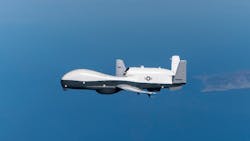 The Northrup Grumman MQ_4C unmanned aerial vehicle is designed for high-altitude, long-flight intelligence and reconnaissance tasks. The Northrup Grumman MQ_4C unmanned aerial vehicle is designed for high-altitude, long-flight intelligence and reconnaissance tasks.