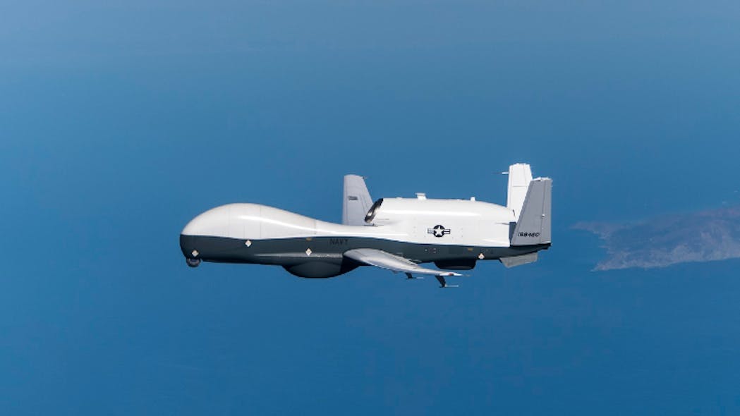 The Northrup Grumman MQ_4C unmanned aerial vehicle is designed for high-altitude, long-flight intelligence and reconnaissance tasks.