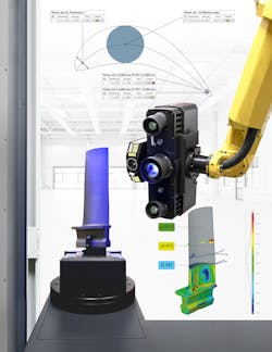 Figure 3: ATOS Professional software generates data to callout specific blisk features that are crucial to its functionality by using calculations specific to the aerospace industry. Figure 3: ATOS Professional software generates data to callout specific blisk features that are crucial to its functionality by using calculations specific to the aerospace industry.