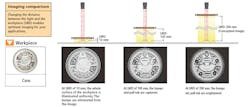 Figure 4: Varying the light’s working distance changes the collimation to emphasize different features. Figure 4: Varying the light’s working distance changes the collimation to emphasize different features.