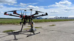 A drone prepares to take flight at the UAS Test Site at Griffiss International Airport in Rome, New York.