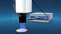 The camera-based measurement solution with the LumiTop 4000 in combination with a 100 mm macro lens permits fast parallel analysis of the μLEDs of a wafer. The camera-based measurement solution with the LumiTop 4000 in combination with a 100 mm macro lens permits fast parallel analysis of the μLEDs of a wafer.