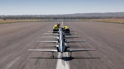 Being tests autonomous jets at Queensland Flight Test Range in Cloncurry, Australia. Being tests autonomous jets at Queensland Flight Test Range in Cloncurry, Australia.