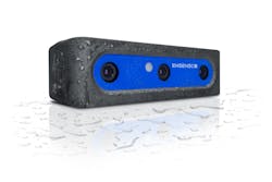 Figure 3: Made of a plastic composite material, IDS Ensenso N40/45 3D cameras offer a lighter design, IP65/67 protective housing, and two 1280 x 1024 monochrome CMOS image sensors. Figure 3: Made of a plastic composite material, IDS Ensenso N40/45 3D cameras offer a lighter design, IP65/67 protective housing, and two 1280 x 1024 monochrome CMOS image sensors.